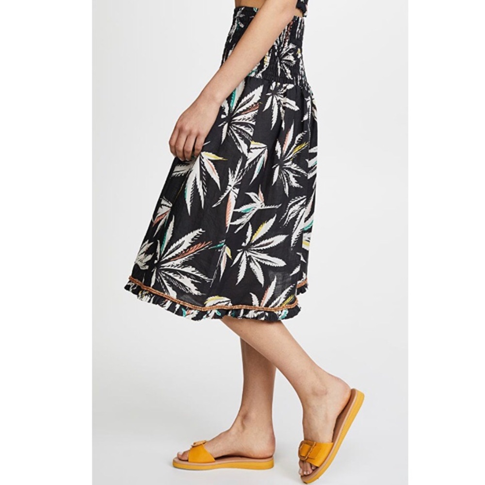 A Peace Treaty linen beaded floral skirt